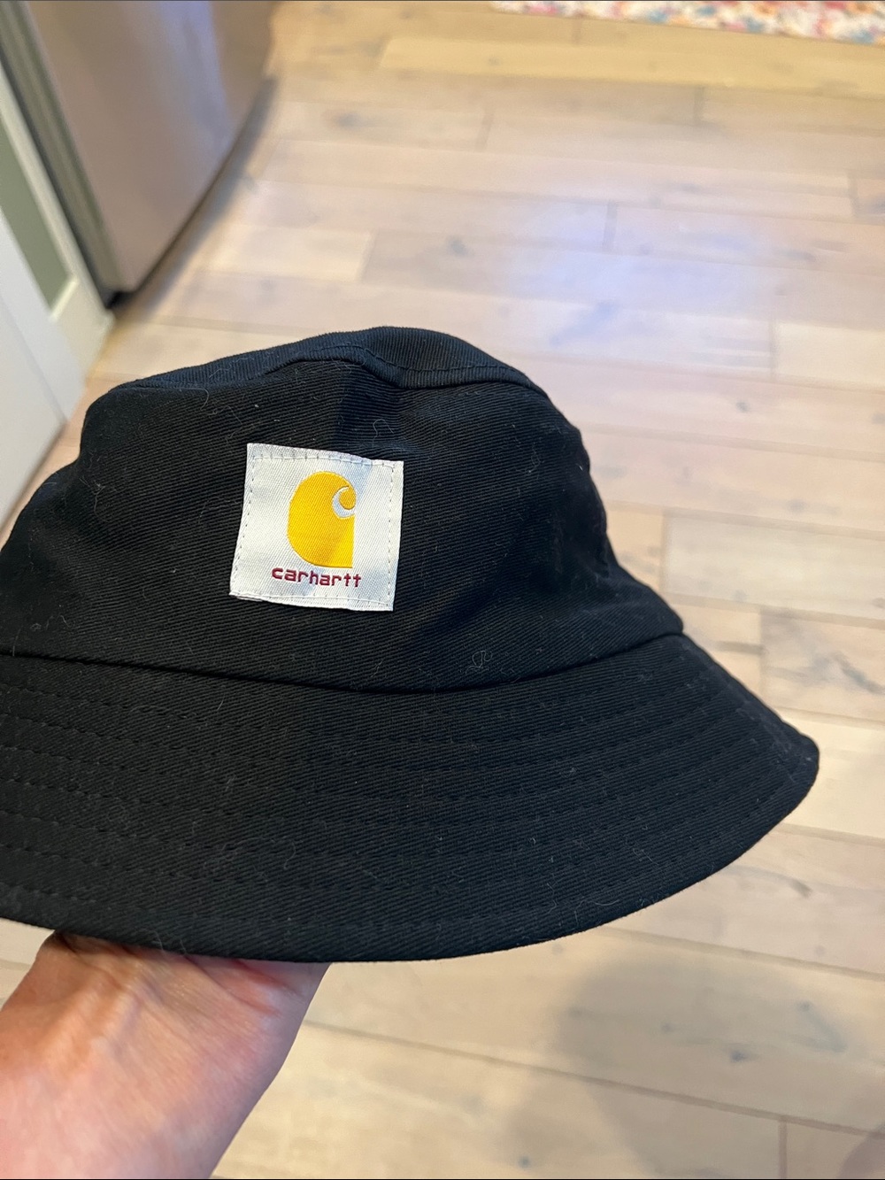 Carhartt Black Kids Bucket Hat with Yellow Logo Patch